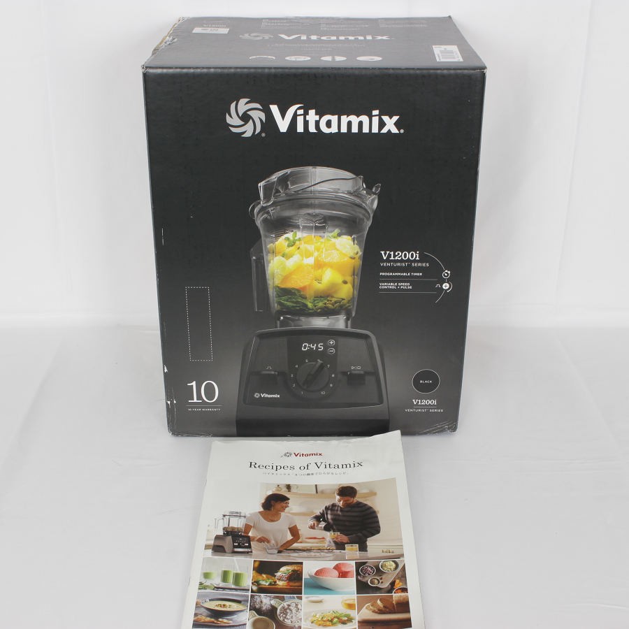 美品】バイタミックス V1200i VM0188B ブラック レシピブック 美品】バイタミックス V1200i VM0188B ブラック レシピブック