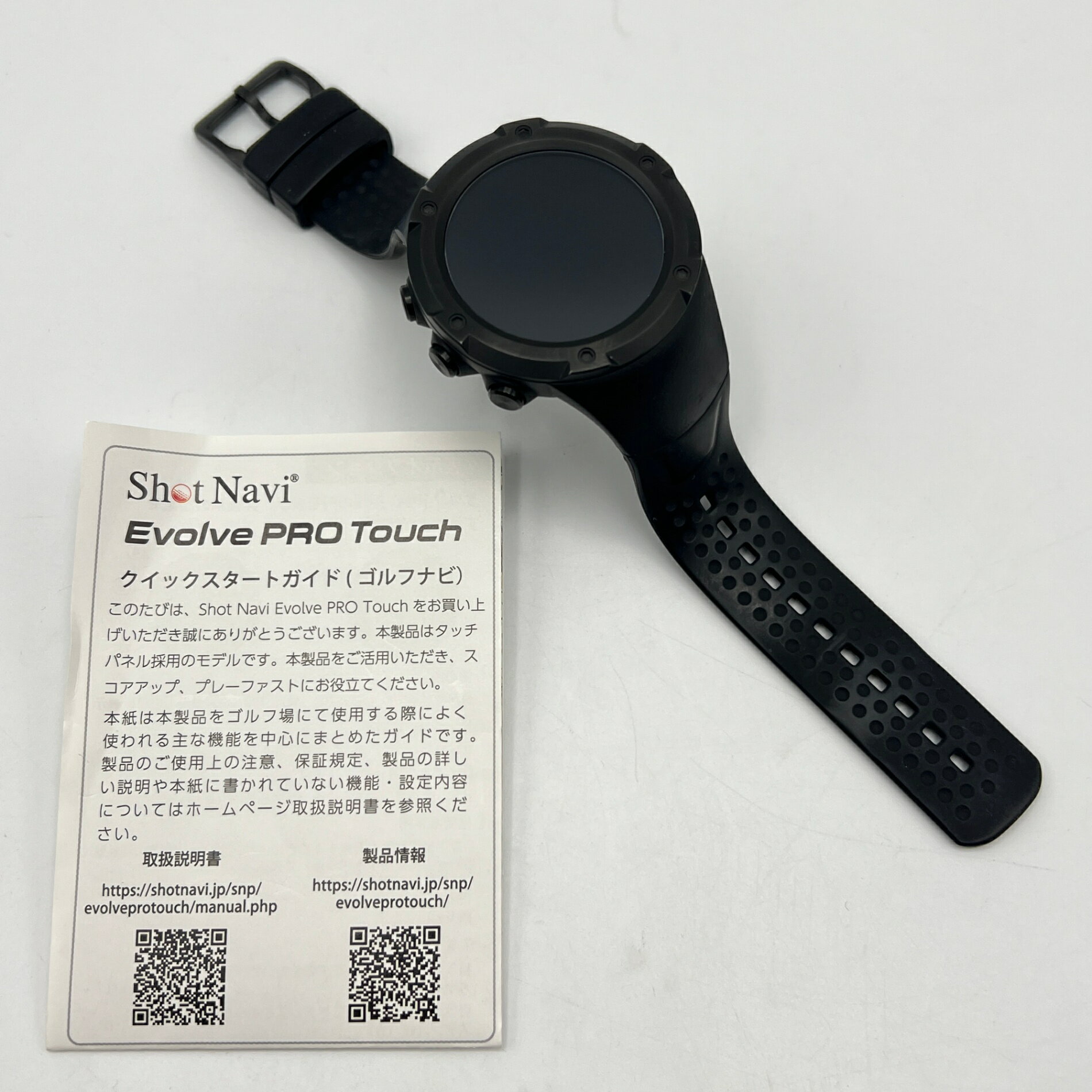 【楽天スーパーSALE！限定クーポン】【美品】ShotNavi Evolve PRO Touch Black 腕時計型GPSゴルフナビ 距離測定器 ショットナビ エボルブ プロ タッチ 本体 【中古】