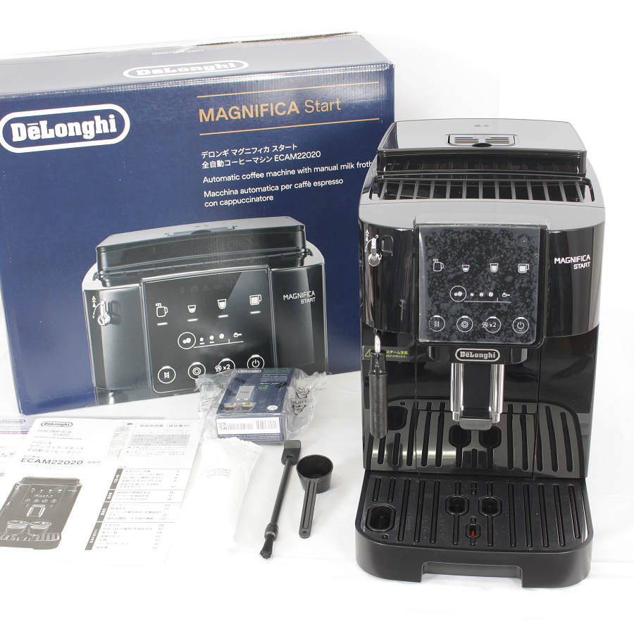【ポイント2倍！お買い物マラソン】【美品】デロンギ マグニフィカ スタート ECAM22020B ブラック 全自動コーヒーマシン エスプレッソマシン DeLonghi 本体 【中古】