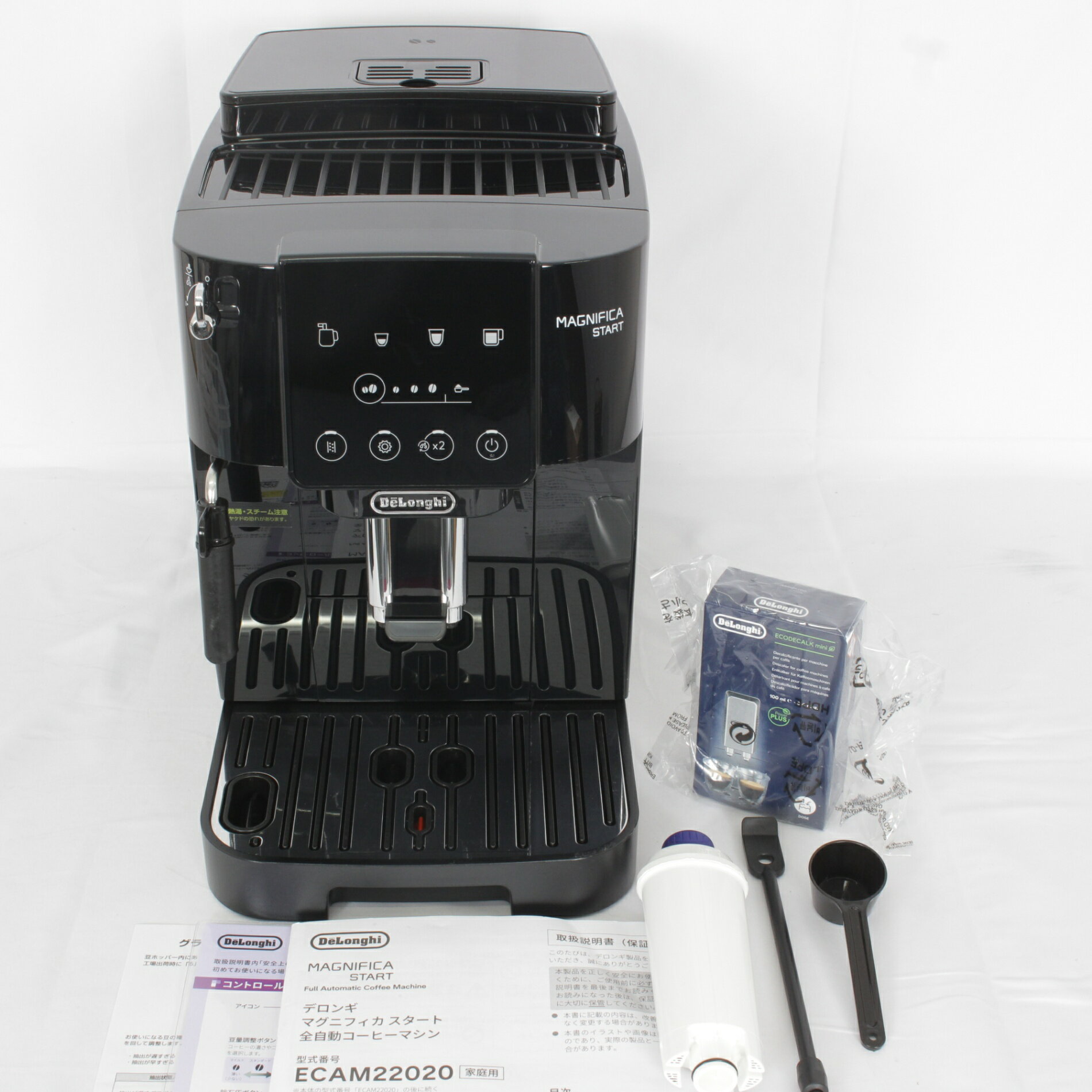 【ポイント2倍！お買い物マラソン】【美品】デロンギ マグニフィカ スタート ECAM22020B ブラック 全自動コーヒーマシン エスプレッソマシン DeLonghi 本体 【中古】