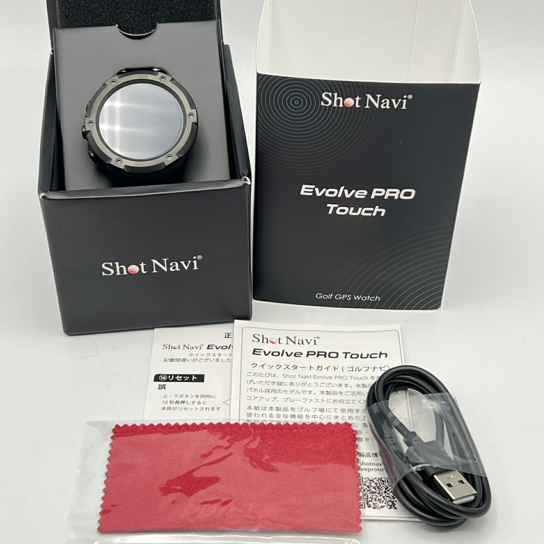 【楽天スーパーSALE！限定クーポン】【美品】ShotNavi Evolve PRO Touch Black 腕時計型GPSゴルフナビ 距離測定器 ショットナビ エボルブ プロ タッチ 本体 【中古】