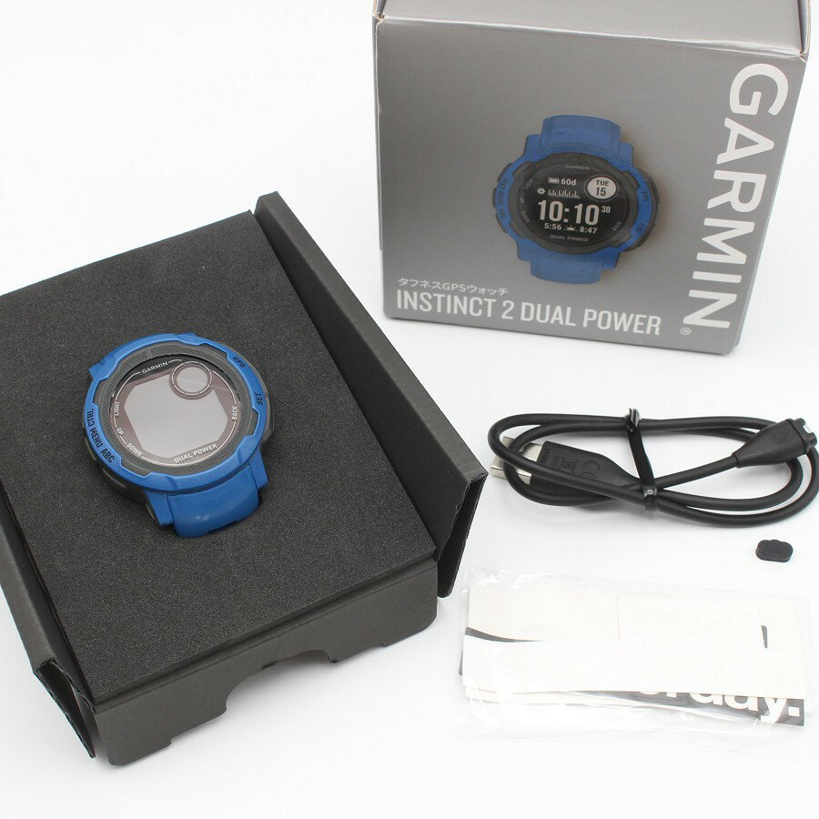【ポイント2倍】GARMIN Instinct 2 Dual Power 010-02627-46 Tidal Blue スマートウォッチ ガーミン インスティンクト デュアルパワー 本体 【中古】
