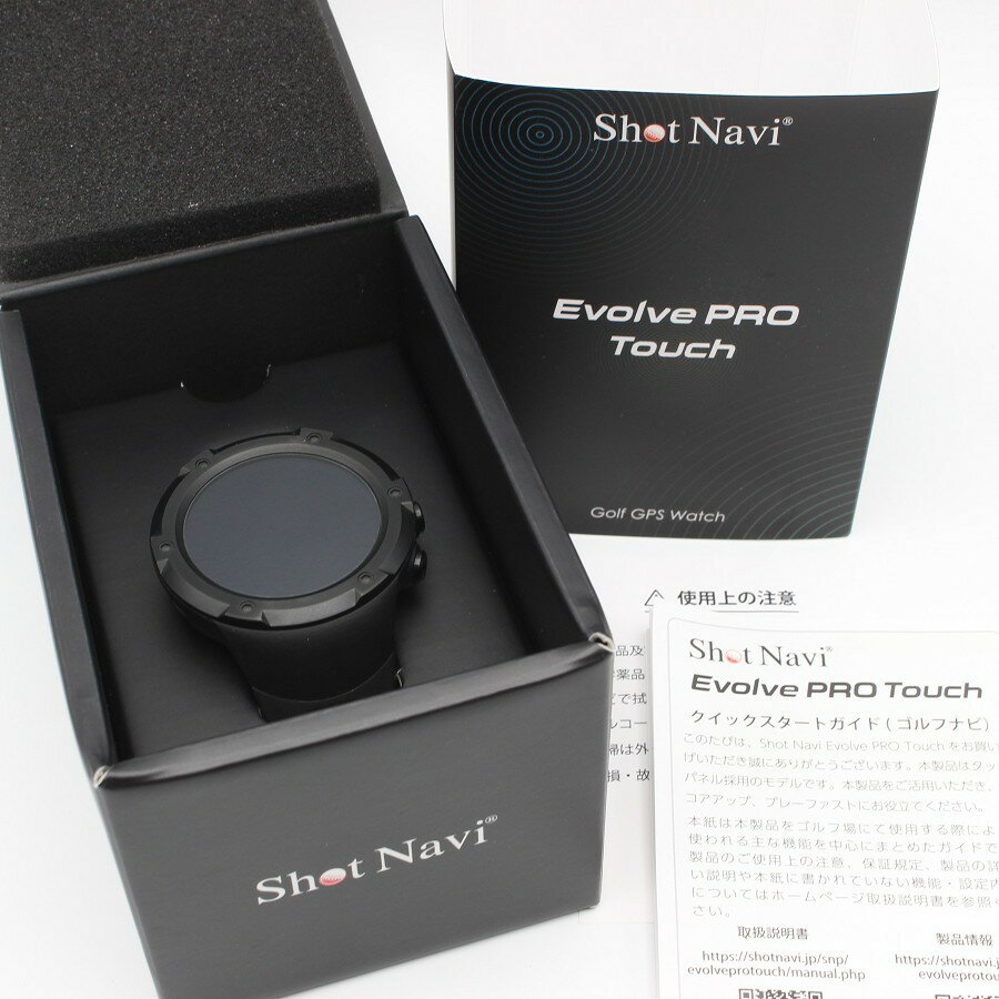 【楽天スーパーSALE！限定クーポン】【美品】ShotNavi Evolve PRO Touch Black 腕時計型GPSゴルフナビ 距離測定器 ショットナビ エボルブ プロ タッチ 本体 【中古】