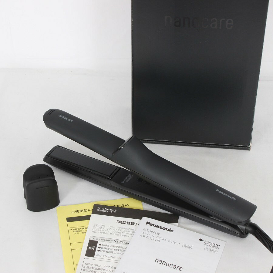 【楽天スーパーSALE！限定クーポン】パナソニック ストレートアイロン ナノケア EH-HN50-A ディープネイビー ヘアアイロン Panasonic 本体 【中古】