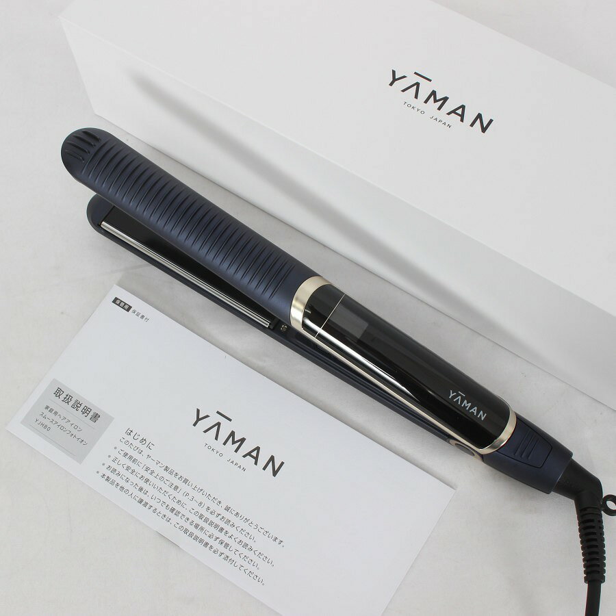 【ポイント2倍！お買い物マラソン】【美品】ヤーマン スムースアイロンフォトイオン YJHB0L ネイビー ヘアケアストレートアイロン YA-MAN ヘアアイロン コテ 本体 【中古】