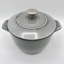 ストウブ ラ・ココット de GOHAN Mサイズ 16cm グレー 40509-703 ホーロー 両手鍋 本体 【中古】