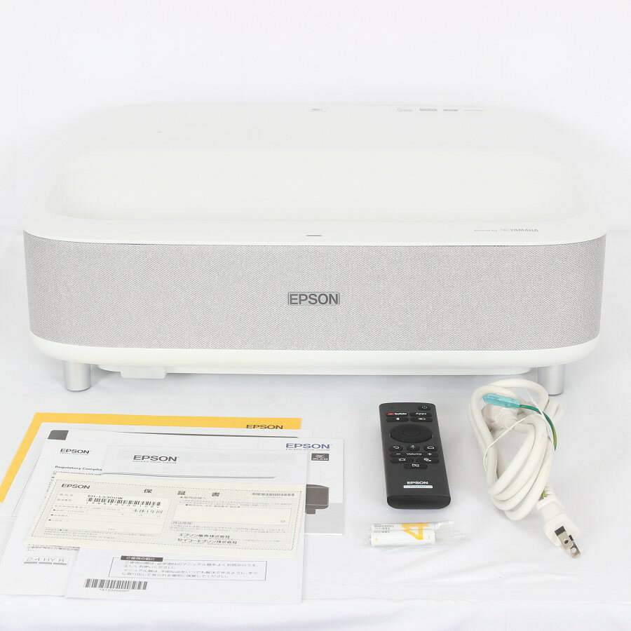 【美品】エプソン dreamio EH-LS300W ホワイト ホームプロジェクター レーザー光源 超短焦点 フルHD1080p対応 3600lm EPSON 本体 【中古】