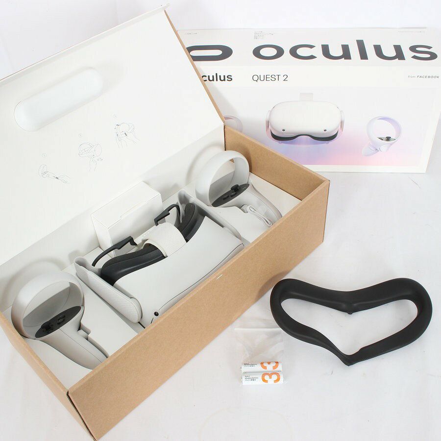 【美品】Oculus Quest2 128GB VR ヘッドマウントディスプレイ ヘッドセット オキュラスクエスト2 899-00183-02 Meta メタ 本体 【中古】