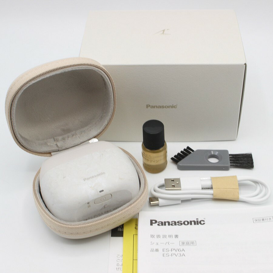 【美品】パナソニック ラムダッシュ パームイン ES-PV6A-W マーブルホワイト メンズシェーバー 5枚刃 Panasonic 本体 【中古】