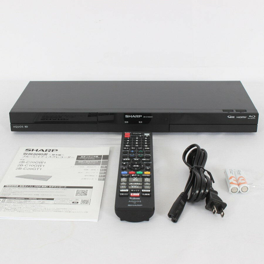 【美品】シャープ AQUOS ブルーレイ 2B-C10GW1 ブルーレイレコーダー SHARP アクオス 本体 【中古】