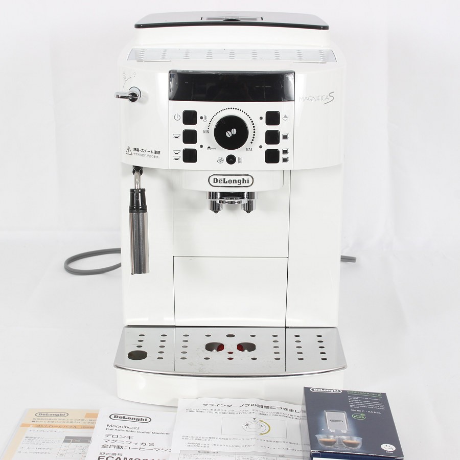【ポイント2倍！お買い物マラソン】デロンギ マグニフィカS ECAM22112W ホワイト 全自動エスプレッソマシン コーヒーメーカー 本体 【中古】