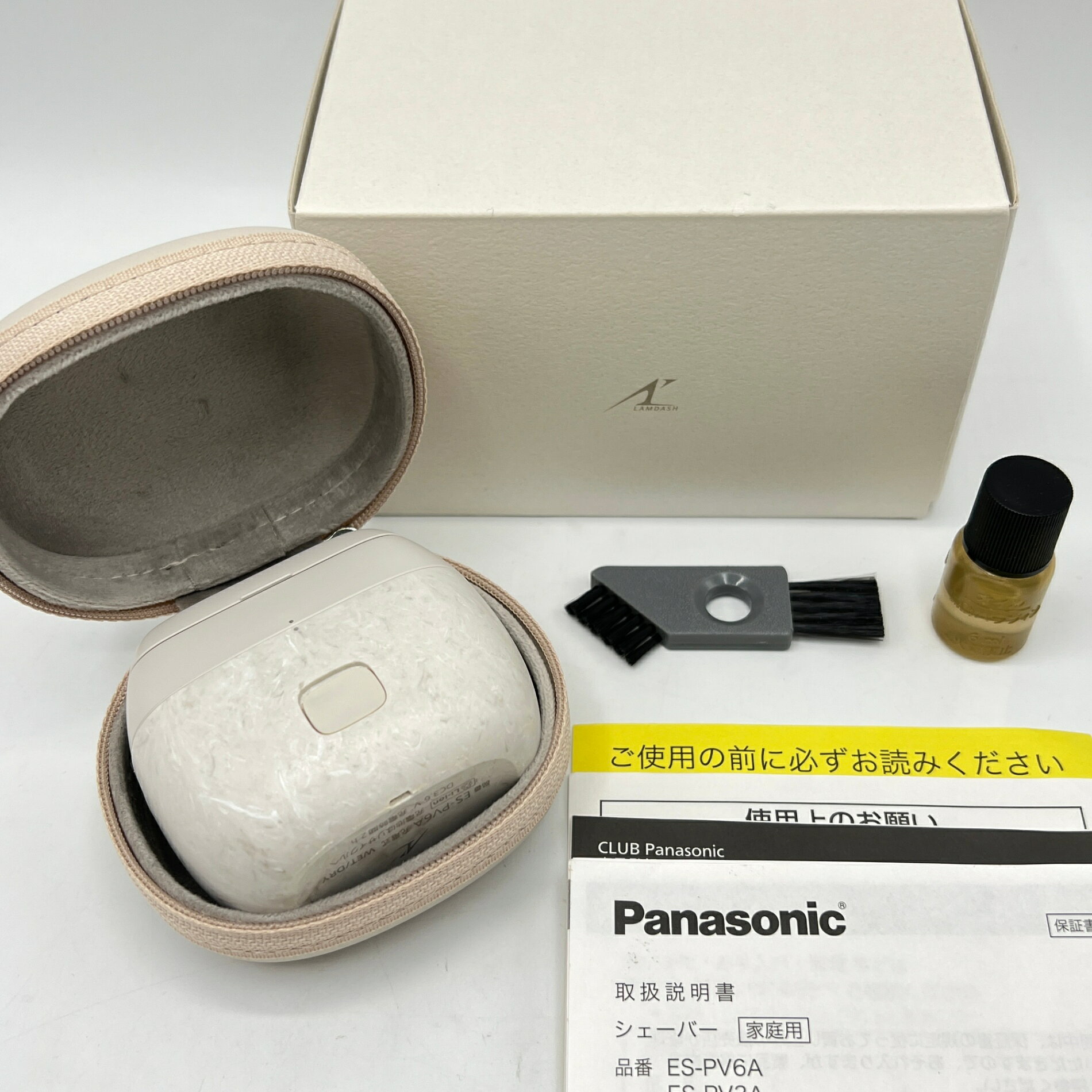 パナソニック ラムダッシュ パームイン ES-PV6A-W マーブルホワイト メンズシェーバー 5枚刃 Panasonic 本体 【中古】