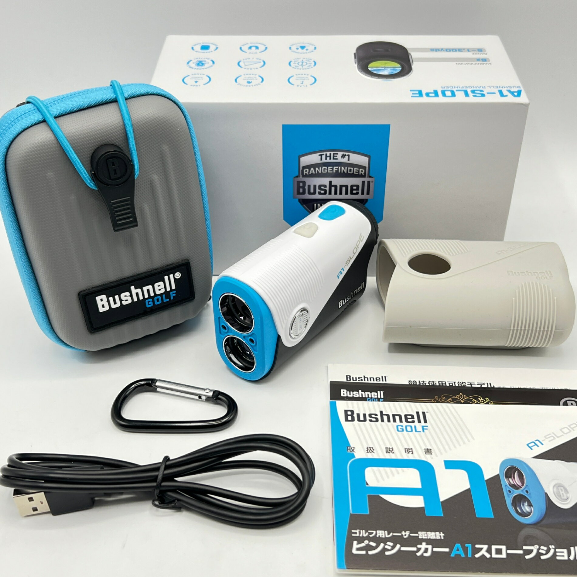 【美品】Bushnell PINSEEKER A1 SLOPE JOLT マリン ゴルフ用レーザー距離計 ブッシュネル ピンシーカー スロープジョルト 本体 【中古】