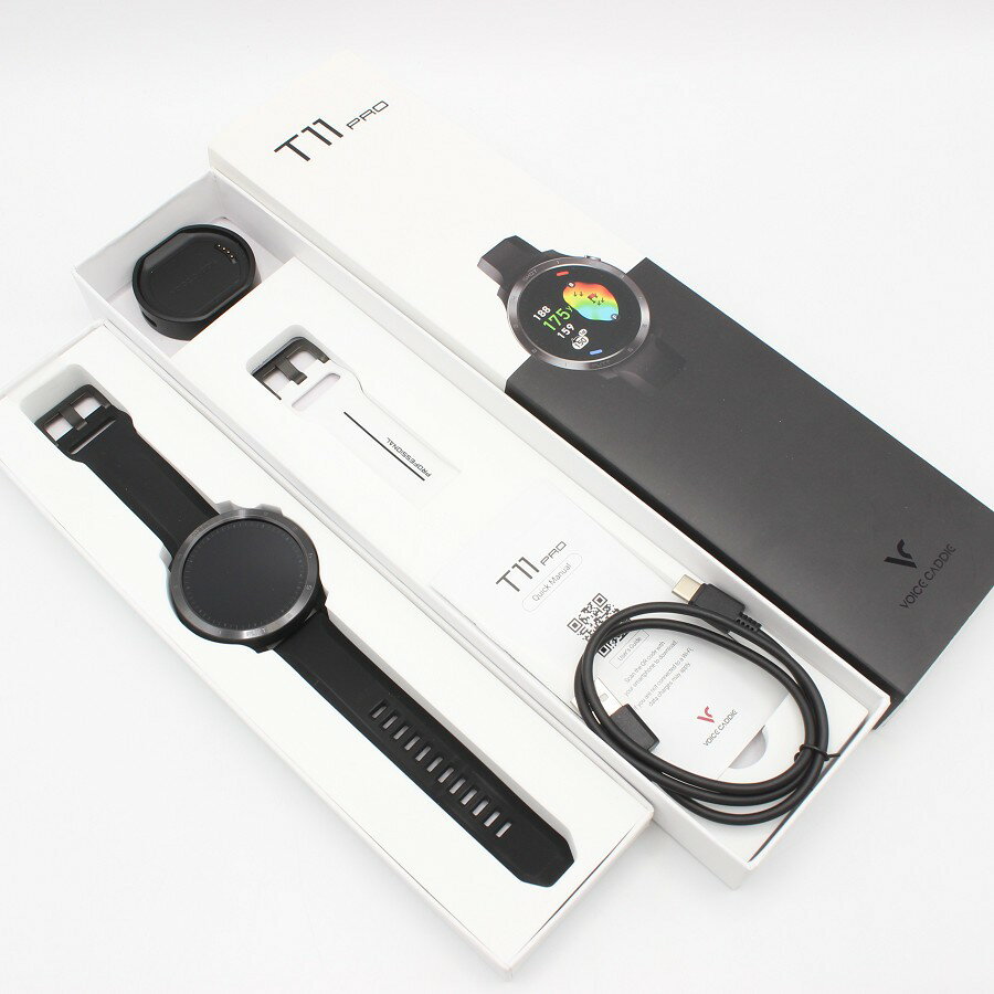 【ポイント2倍！お買い物マラソン】【美品】VOICE CADDIE T11 PRO ブラック 腕時計タイプ ゴルフ用距離計 ボイスキャディ 本体 【中古】