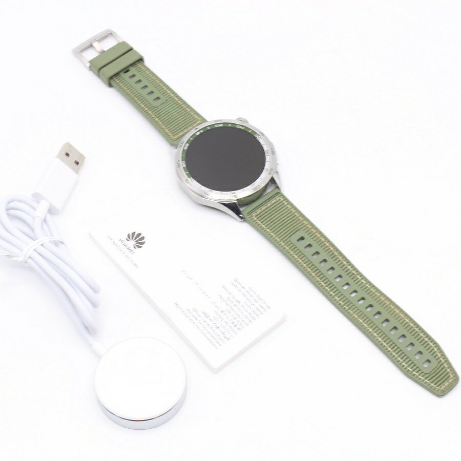 【美品】HUAWEI WATCH GT4 46mm PNX-B19 グリーン スマートウォッチ ファーウェイウォッチ 本体 【中古】