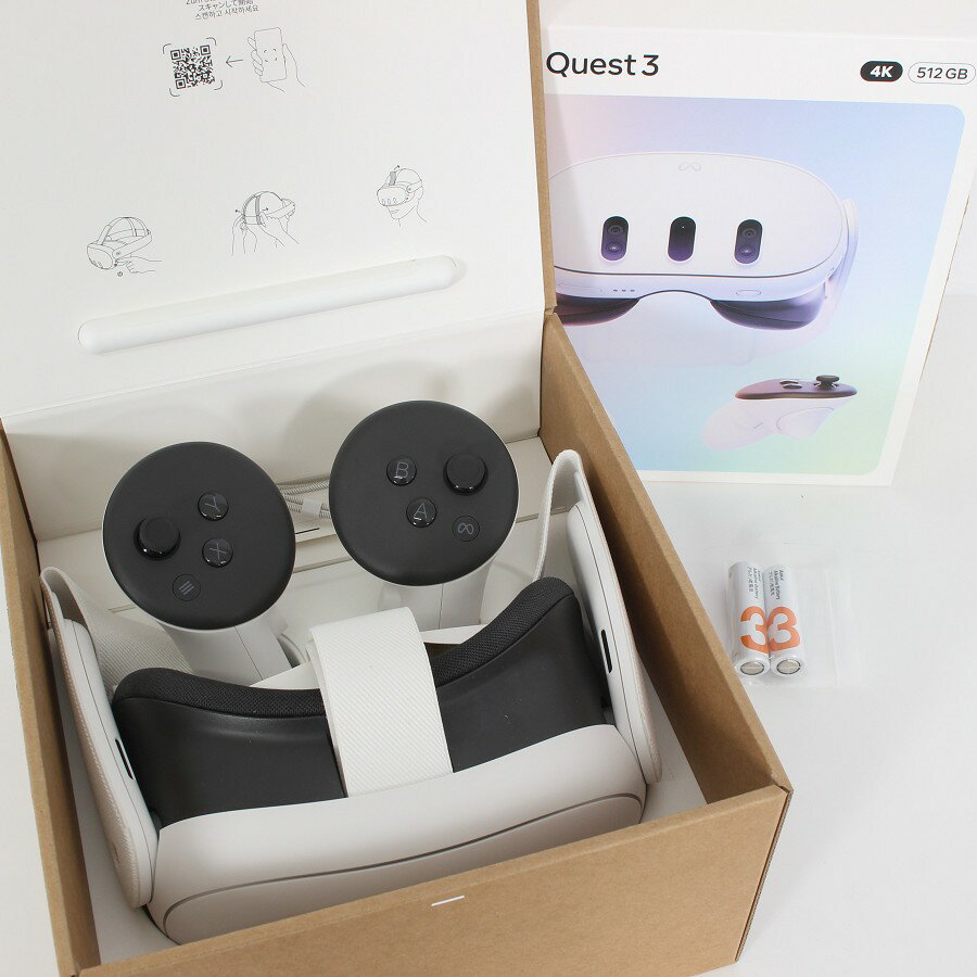 【美品】Meta Quest 3 512GB VR ヘッドマウントディスプレイ ヘッドセット メタクエスト3 899-00594-01..