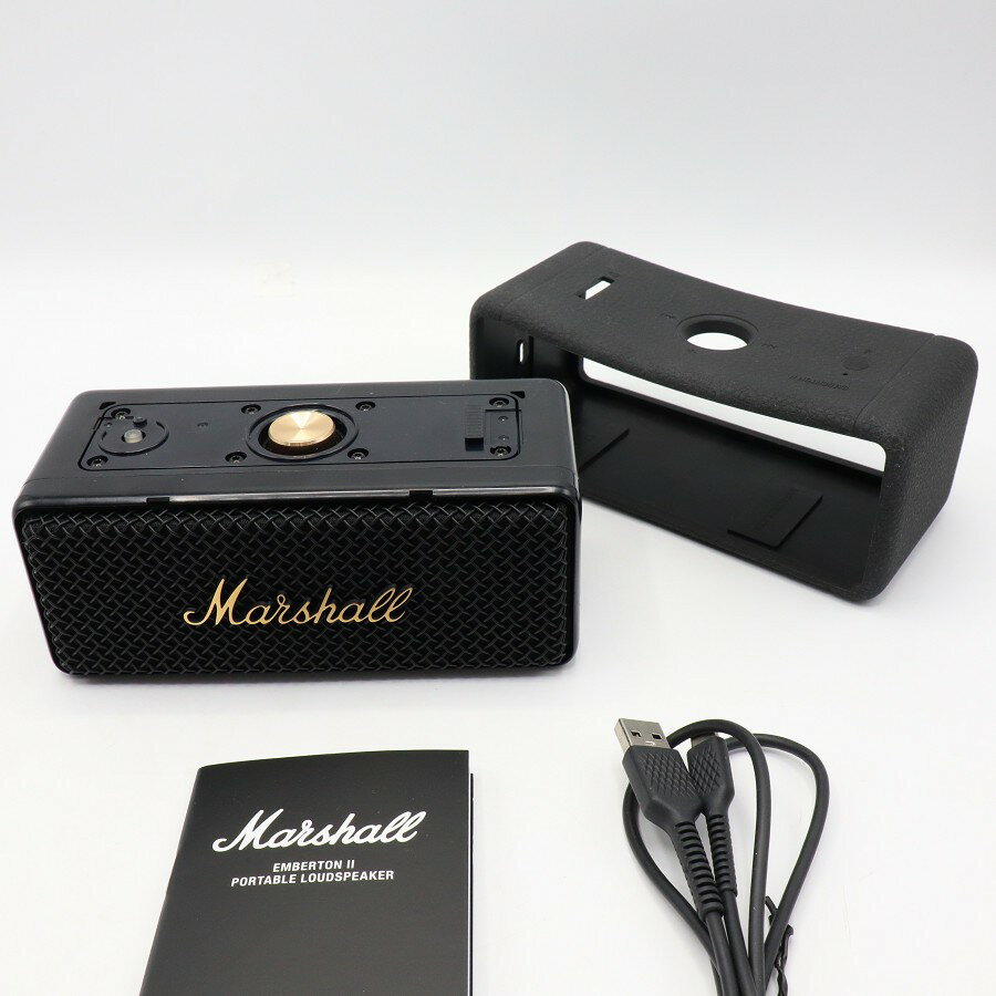 【美品】Marshall Emberton 2 Black and Brass ワイヤレス ポータブル 防水 スピーカー マーシャル エ..