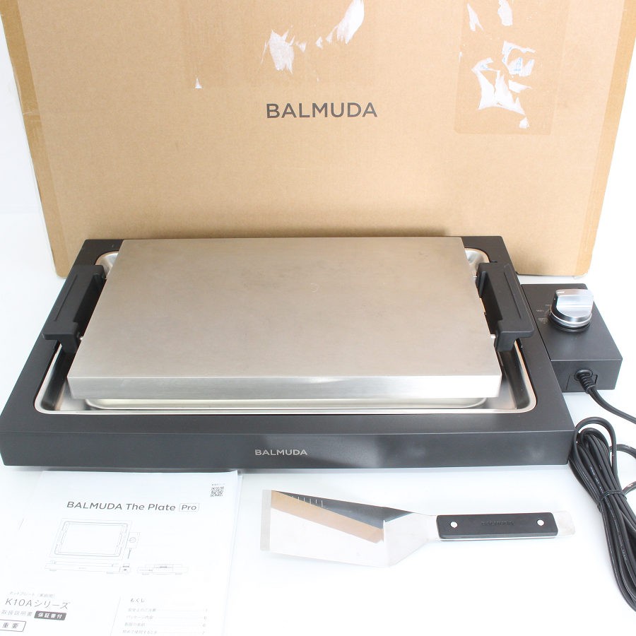 【ポイント2倍！お買い物マラソン】BALMUDA The Plate Pro K10A-BK ブラック ホットプレート バルミューダ ザ・プレート プロ 本体 【中古】