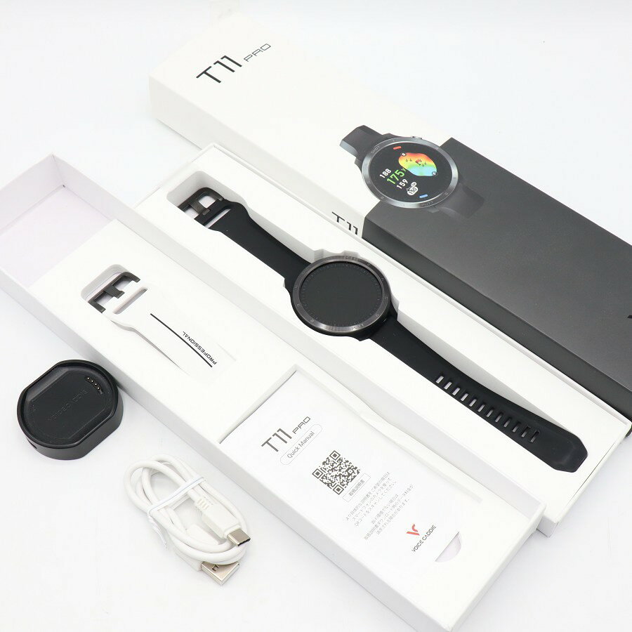 【ポイント2倍！お買い物マラソン】【美品】VOICE CADDIE T11 PRO ブラック 腕時計タイプ ゴルフ用距離計 ボイスキャディ 本体 【中古】