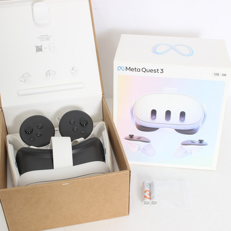 ■商品名 Meta Quest 3 128GB VR ヘッドマウントディスプレイ ヘッドセット メタクエスト3 899-00591-01 Oculus 本体 ■商品状態 【B】一般的な使用感のある商品 ・ベルトに色あせ感と接顔部分に汚れがご...