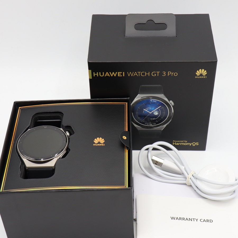 樂天商城 - 【ポイント2倍！お買い物マラソン】【美品】HUAWEI WATCH GT3 Pro 46mm ODN-B19 チタン アクティブモデル ブラック スマートウォッチ ファーウェイウォッチ 本体 【中古】