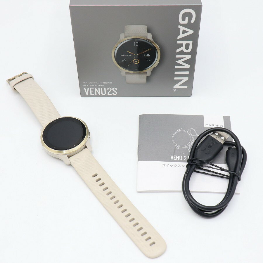 【ポイント2倍!お買い物マラソン】GARMIN Venu 2S 010-02429-61 Light Sand/Light Gold スマートウォッ..