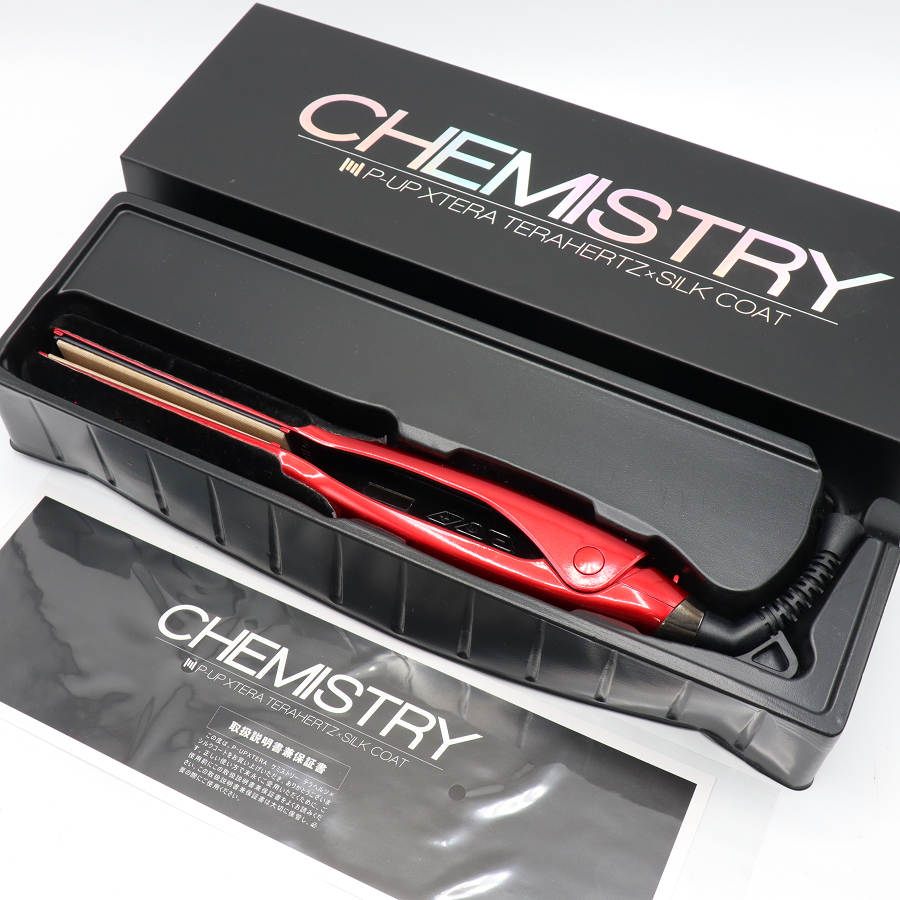 【楽天スーパーSALE！限定クーポン】ピーアップ エクステラ ケミストリー テラヘルツ×シルクコート PXS-3G レッド ストレートアイロン P-UP 本体 【中古】