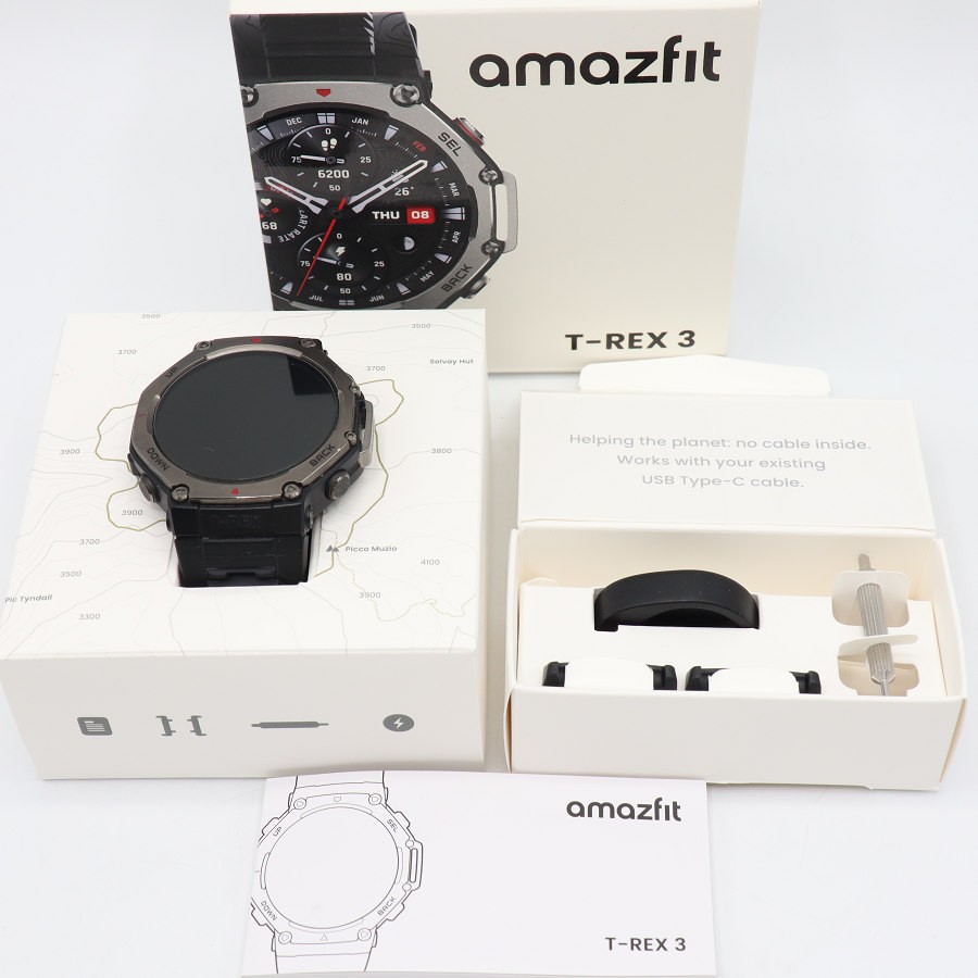 樂天商城 - 【ポイント2倍！お買い物マラソン】【美品】Amazfit T-Rex 3 48mm SP170069-C218 オニキス BK スマートウォッチ アマズフィット 本体 【中古】
