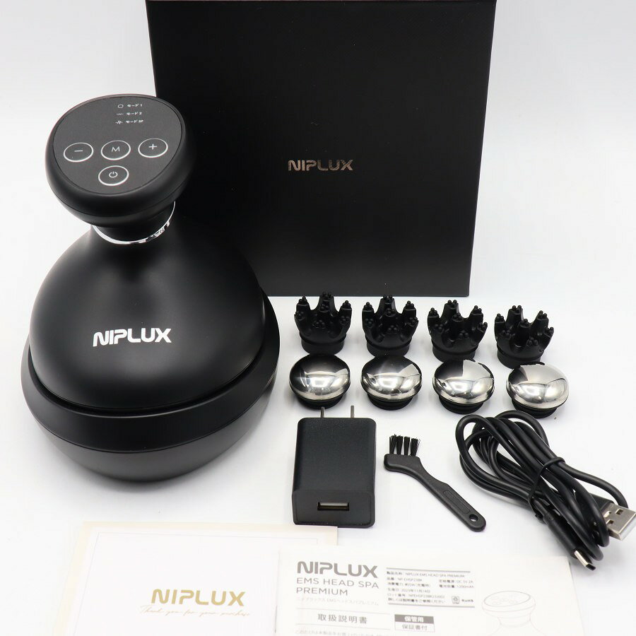 【ポイント2倍！お買い物マラソン】【美品】NIPLUX EMS HEAD SPA PREMIUM NP-EHSP23BK ヘッドスパ 電動頭皮ブラシ ニップラックス 本体 【中古】