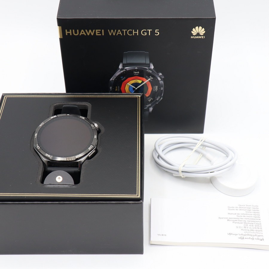樂天商城 - 【ポイント2倍！お買い物マラソン】【美品】HUAWEI WATCH GT5 46mm VLI-B19 ブラック スマートウォッチ ファーウェイウォッチ 本体 【中古】