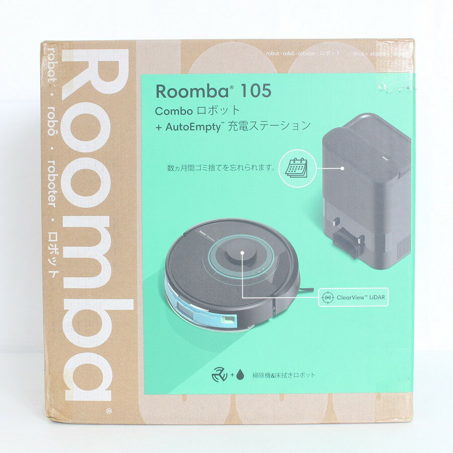【楽天スーパーSALE！限定クーポン】【未使用】iRobot ルンバ 105 コンボ +AutoEmpty Y351060 ブラック ロボット掃除機 アイロボット Roomba 本体