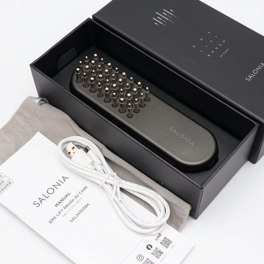 【美品】SALONIA SAL24305BK EMSリフトブラシ 3Dケア 美顔器 サロニア 本体 【中古】