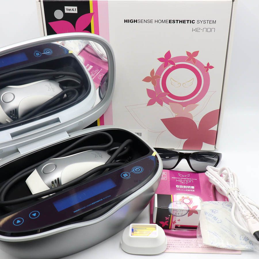 【美品】ケノン Ver.4.1 眉脱毛あり カートリッジ3点 エクストララージ+エクストラ+スキン 脱毛器 kenon 本体 【中古】