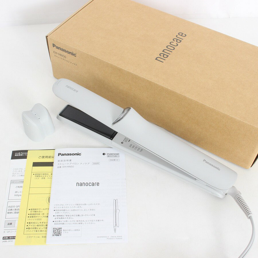 【楽天スーパーSALE！限定クーポン】【美品】パナソニック ナノケア EH-HN50-H ミストグレー ストレートアイロン Panasonic 本体 【中古】