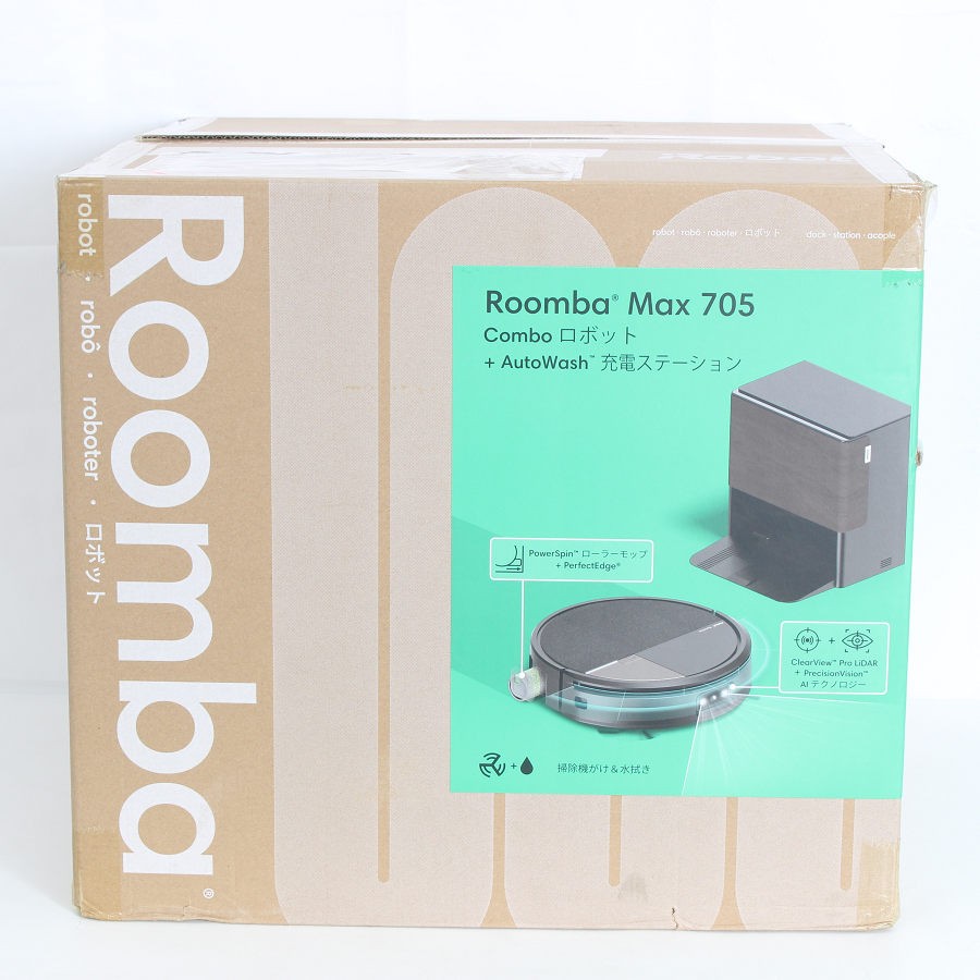 【未使用】iRobot ルンバ Max 705 Combo +AutoWash X185060 ブラック ロボット掃除機 本体