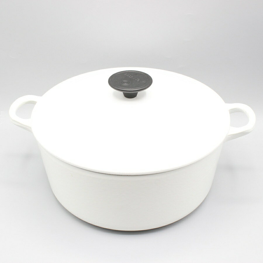 ル・クルーゼ ココット・ロンド 24cm ホワイト ホーロー 両手鍋 LE CREUSET 本体 【 ...
