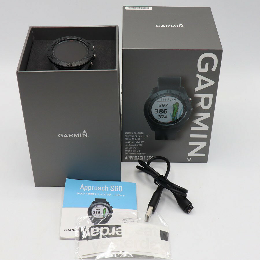 【美品】GARMIN Approach S60 Black 010-01702-20 スマートウォッチ ガーミン ゴルフ アプローチ 本体 【中古】