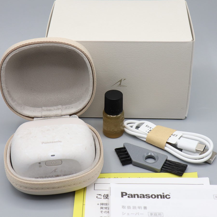 【美品】パナソニック ラムダッシュ パームイン ES-PV6A-W マーブルホワイト メンズシェーバー 5枚刃 Panasonic 本体 【中古】