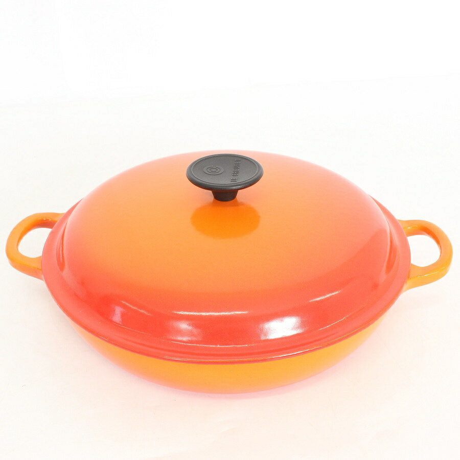 ル・クルーゼ ビュッフェ・キャセロール 26cm 25032-26-09 オレンジ ホーロー 両手鍋 ...