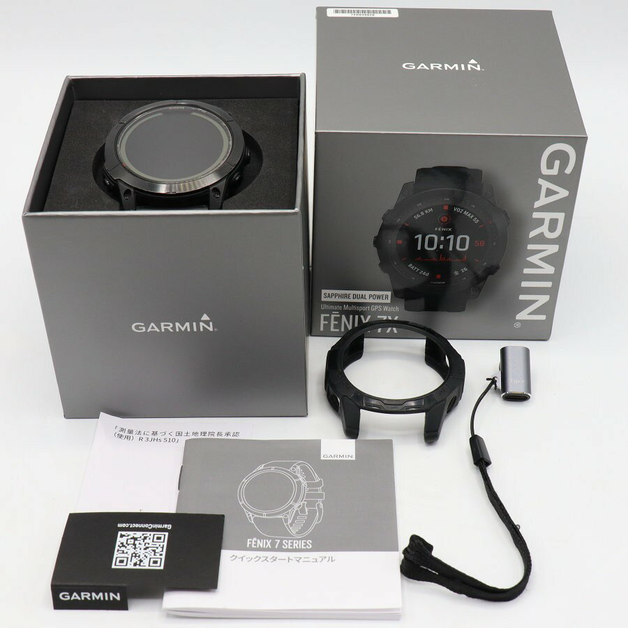 樂天商城 - 【お買い物マラソン！限定クーポン】GARMIN fenix 7X Sapphire Dual Power Ti Black DLC/Black 010-02541-43 スマートウォッチ ガーミン フェニックス 本体 【中古】
