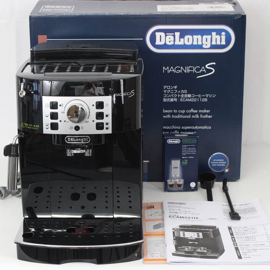 デロンギ マグニフィカS ECAM22112B ブラック 全自動エスプレッソマシン コーヒーメーカー ...
