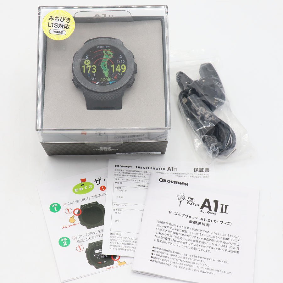 樂天商城 - 【お買い物マラソン！限定クーポン】【未使用/訳あり】GreenOn THE GOLF WATCH A1-2 G017 ブラック MASA グリーンオン ザ・ゴルフウォッチ エーワン2 マサ 腕時計 本体