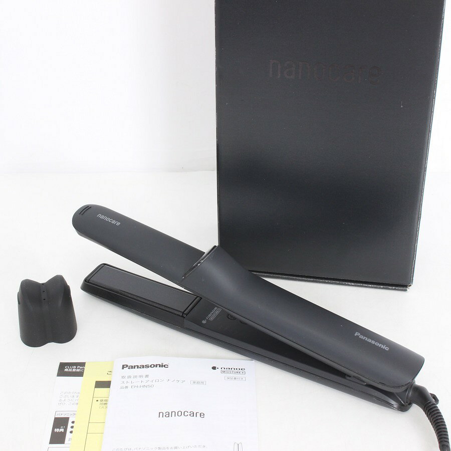 【楽天スーパーSALE！限定クーポン】【美品】パナソニック ストレートアイロン ナノケア EH-HN50-A ディープネイビー ヘアアイロン Panasonic 本体 【中古】
