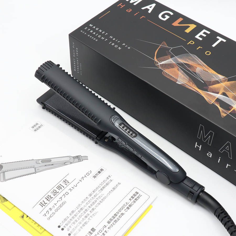 【美品】ホリスティックキュアーズ マグネットヘアプロ ストレートアイロン ダークグレー HCS-G03DG STRAIGHT IRON クレイツ 本体 【中古】