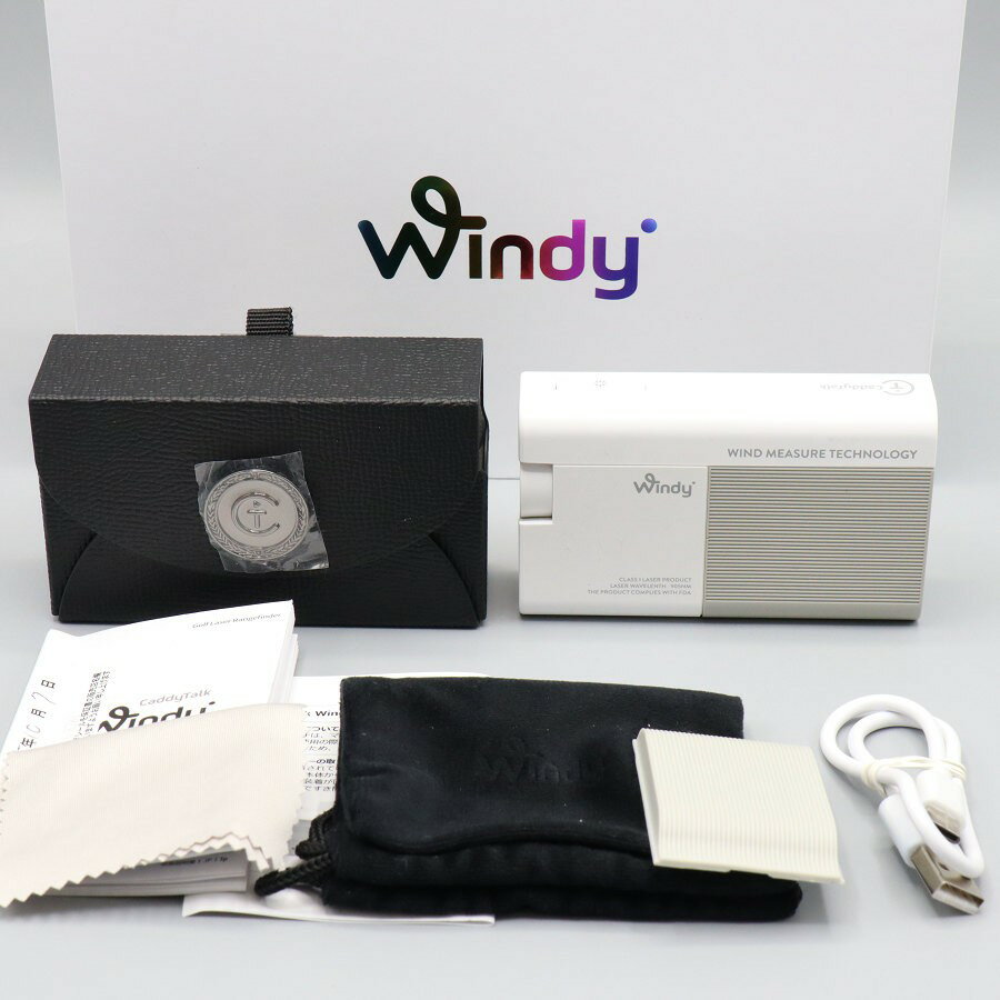 【美品】CaddyTalk Windy ホワイト ゴルフ距離測定器 キャディトーク ウィンディ ...