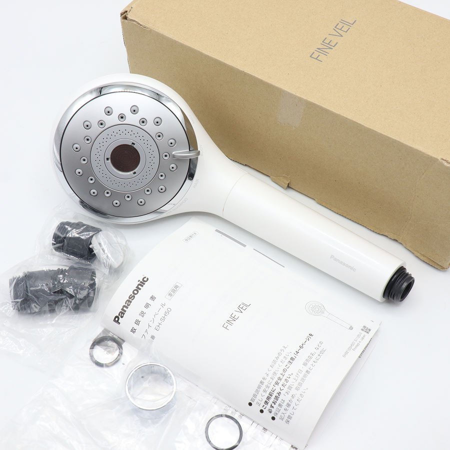 乐天商城 - 【美品】パナソニック ファインベール EH-SH50-W ホワイト ファインバブルシャワーヘッド FINE VEIL Panasonic 本体 【中古】