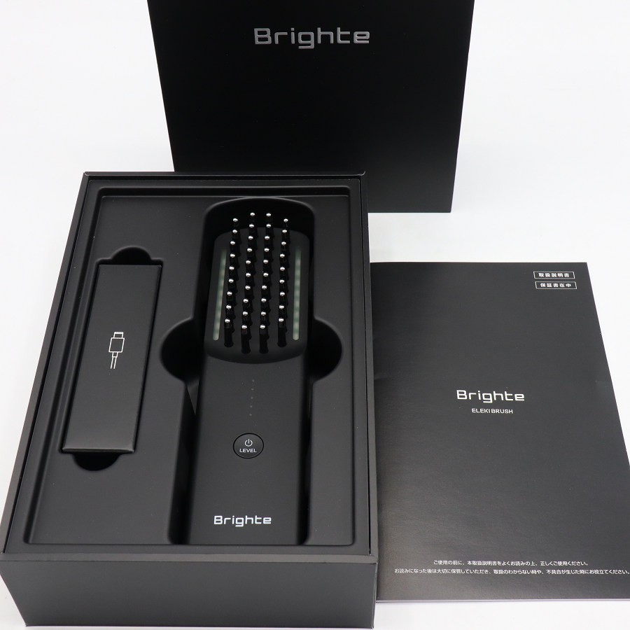 【美品】Brighte ELEKI BRUSH BRT-FS145 ブラック 美顔器 EMS フェイスケア ブライト エレキブラシ 本体 【中古】
