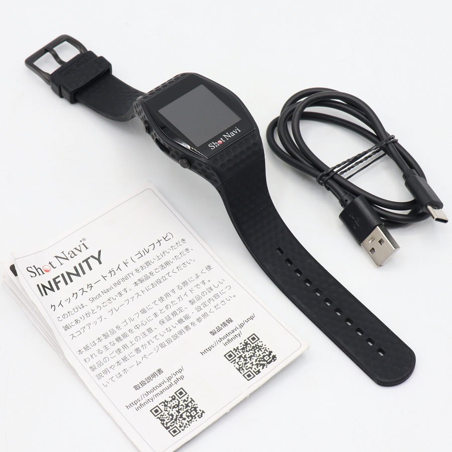 乐天商城 - ShotNavi INFINITY ブラック 腕時計型ゴルフ用GPSナビ ショットナビ インフィニティ 本体 【中古】