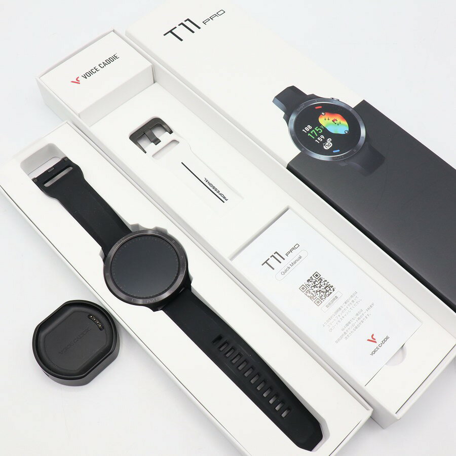 乐天商城 - VOICE CADDIE T11 PRO ブラック 腕時計タイプ ゴルフ用距離計 ボイスキャディ 本体 【中古】