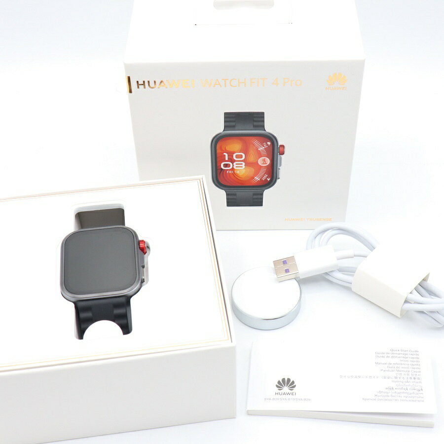 樂天商城 - 【お買い物マラソン！限定クーポン】【美品】HUAWEI WATCH FIT 4 Pro SYA-B29 ブラック スマートウォッチ ファーウェイウォッチ 本体 【中古】